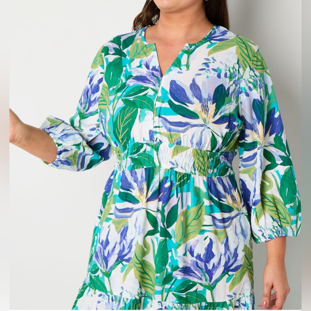 St.Johns Bay Long Sleeve Floral Maxi Dress